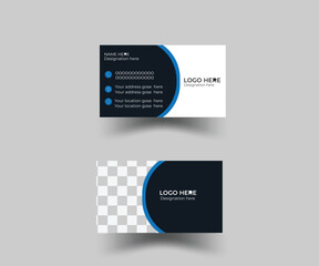 modern business card design template. Modern corporate business card design .Corporate business card design template with blue geometric shapes.Mordern business card design.