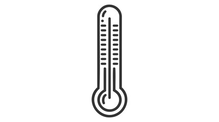 A black vector icon of thermometer isolated on white background