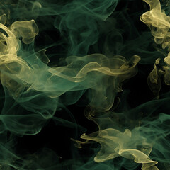 Seamless Smoke Pattern | Colorful Smoke |  Dark Green and Gold