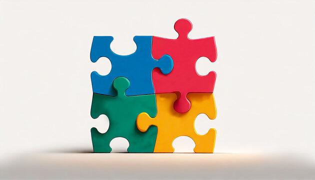 Diversity And Inclusion. A Group Of Differently Shaped Puzzle Pieces Fitting Together