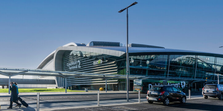 Terminal 2 at Dublin Airport, Ireland. Owned and managed by the Dublin Airport Authority, Are Lingus is a major user of this terminal.