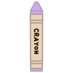 Purple crayon wax pencil on transparent background