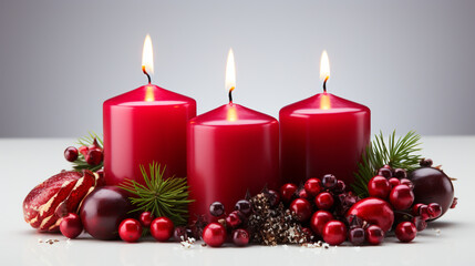 Candele di Natale. Ai generated.