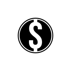 Dollar coin vector icon, cent symbol