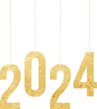 Golden glitter 2024 happy new year