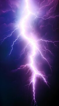 A plumcolored lightning bolt, zigzagging across a midnight sky. The bolt crackles and sizzles, radiating with intense energy and power.