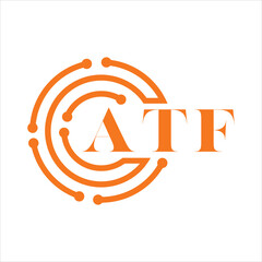 ATF letter design. ATF letter technology logo design on white background. ATF Monogram logo design for entrepreneur and business.
 - obrazy, fototapety, plakaty