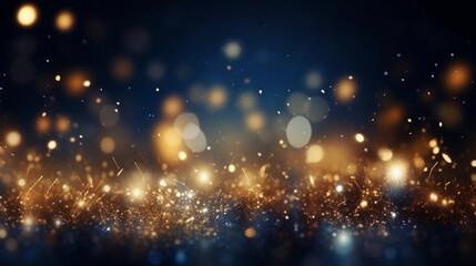 Fototapeta premium Warm blurry golden bokeh lights