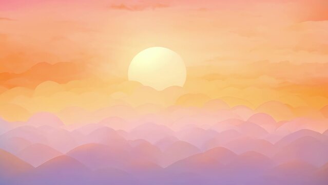 A fading sunset, with a gradient of beige, peach, and lavender hues painting the sky. The suns last rays cast a warm glow on the horizon.