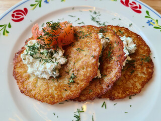 Potato pancakes - Draniki. Traditional Belarusian food.