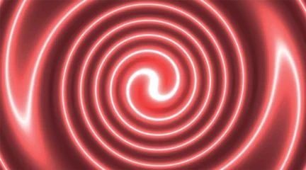 Deurstickers Red neon background with a spiral in the center © Oleh