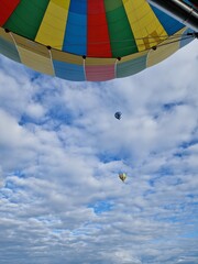 Heißluftballon in der Luft