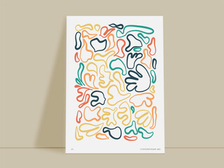 Minimalist Poster with Organic Shape Composition in Contemporary Creative Style.