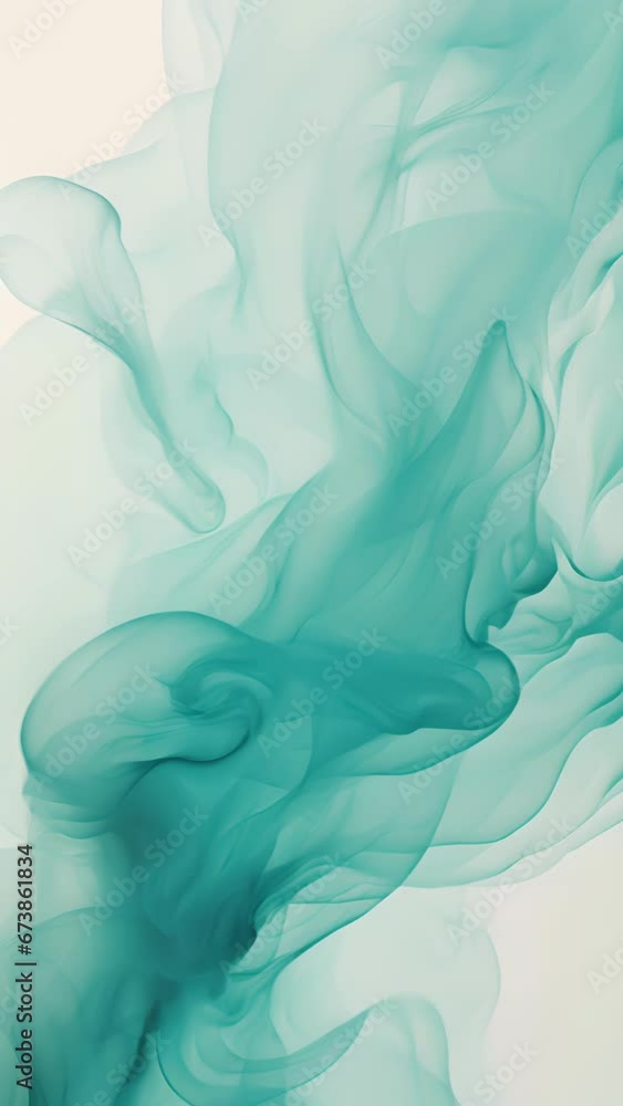 Poster a soft and ethereal teal cloud, its edges wispy and delicate as it floats effortlessly against a mut