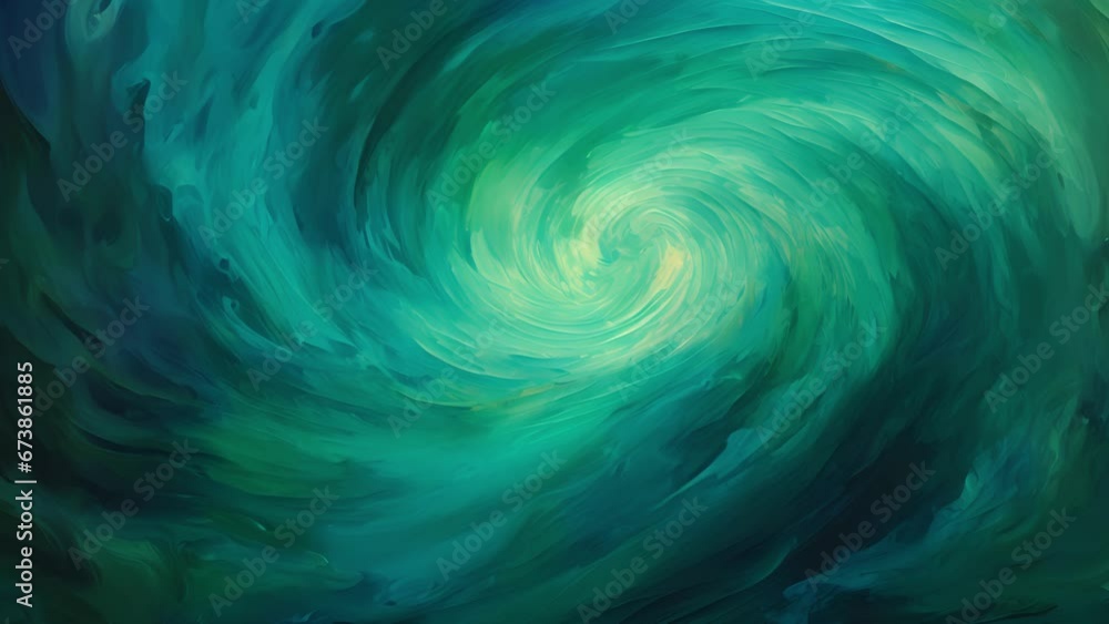 Poster a teal spiral, spinning with hypnotic motion and energy. the varying shades and textures within the 