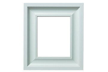 simple thin light blue picture frame on transparent background, generative ai