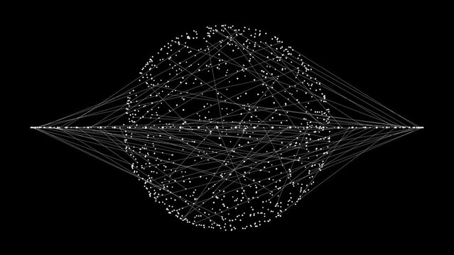 Puffed: Network connected sphere geometry abstract generative landscape animation