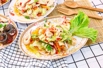 chikuwa salad. Spicy salad. Thai style.