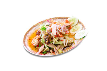 Mix Seafood salad Thai style. Spicy salad. Thai style.