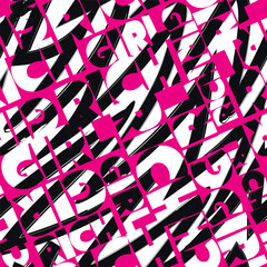 Abstract seamless lettering pattern. Typography endless ornament with text Rich girl.