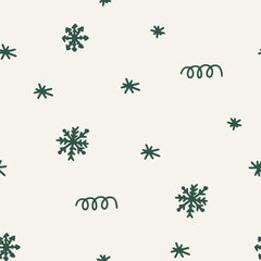 Snowflakes seamless pattern. Christmas print. Background for wrapping paper, packaging, gift wrap, scrapbooking, stationary, wallpaper, textile prints