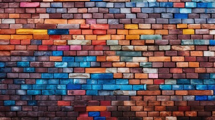 Colorful Textured Brick Wall Pattern - Abstract Architecture Design generated by AI tool 