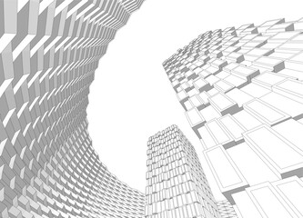 Abstract architecture design 3d background