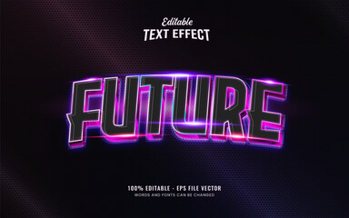 3d future editable text effect Premium Vector	