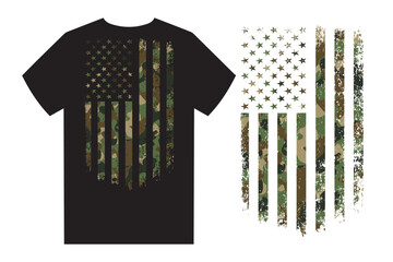 USA Military Flag T Shirt Design
