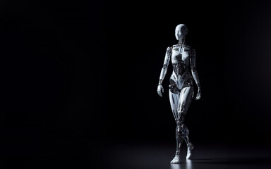 Fototapeta na wymiar Robot industry Image of a standing robot Modern technology of artificial intelligence AI