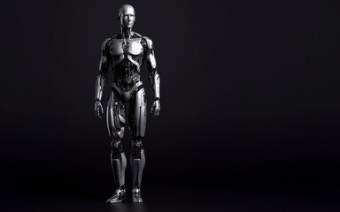 Robot standing full body modern technology of artificial intelligence AI robot industry
