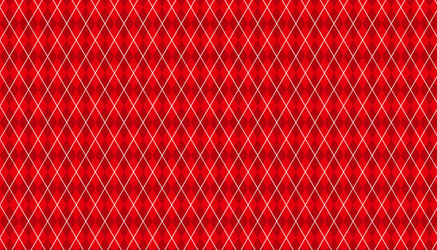 Geometric red argyle pattern background. Diamond check wallpaper. Celebration concept. Vector Illustrator.
