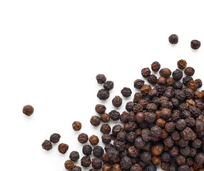 Black pepper isolated on white background