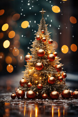 christmas tree and decorations