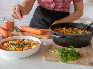Woman preparing food in the kitchen