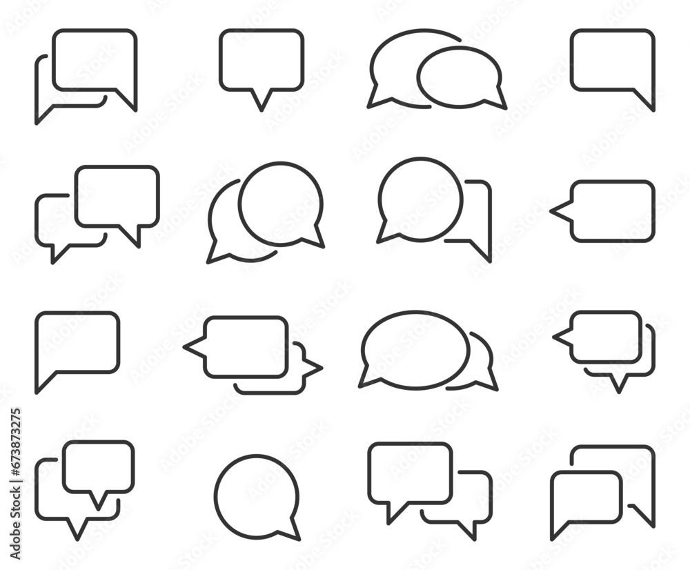 Poster chat icon vector set design element. talk bubble speech sign. dialogue balloon.