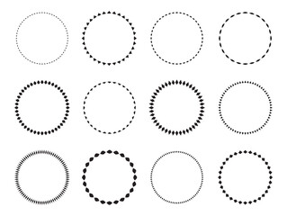 Set of round vector frames. Circle design pattern art. - obrazy, fototapety, plakaty