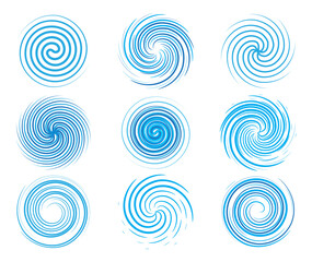 Design elements spiral motion twisted swirl set