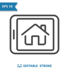Smart Home Icon. Tablet, House, Home, Real Estate