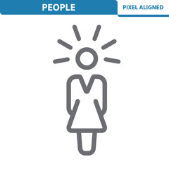 Woman Icon. Thinking, Idea, Plan