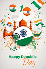 India Republic Day Social Media Post  with Text Space