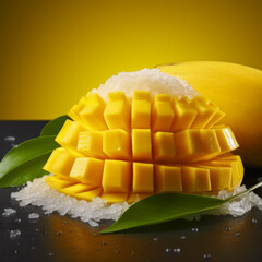 Mango sticky rice in a Thai dessert dish,Thai food