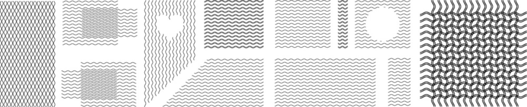 Vektor Set: Formen mit Wellen - Muster und Texturen