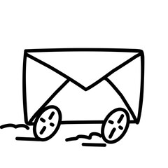 Doodle Mail drawn line vector 