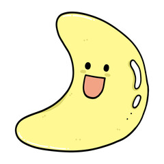 Cute Moon Character, Space Clipart Collection