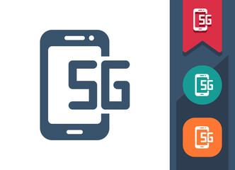 Smartphone Icon. Mobile Phone, Telephone, Internet, 5G