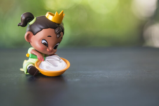 Bangkok, Thailand - November 6, 2023: POP MART Disney princess Tiana toy, Disney 100th anniversary princess childhood series