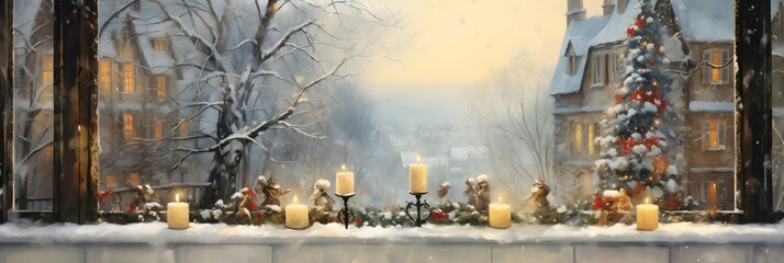 Christmas wide screen background wallpaper illustration design, new years