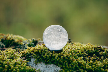 Gemstone sphere or crystal balls known as crystallum orbis and orbuculum which is the beacon of...