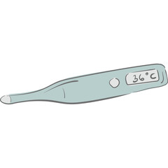 Thermometer Doodle Illustration PNG Transparent Background